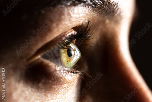 Macro of a clear female eye with keratoconus photo