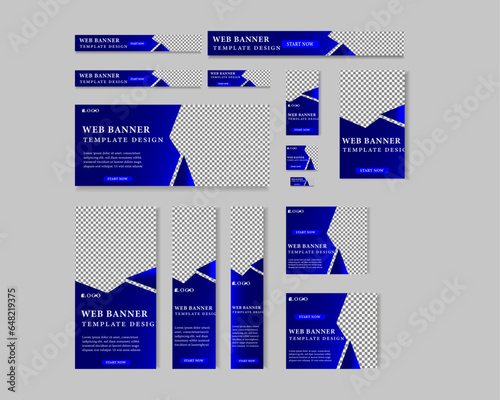 modern graphic web banner design template, banner set, bundle ads layout design , horizontal and vertical google web ads banner template design. 
