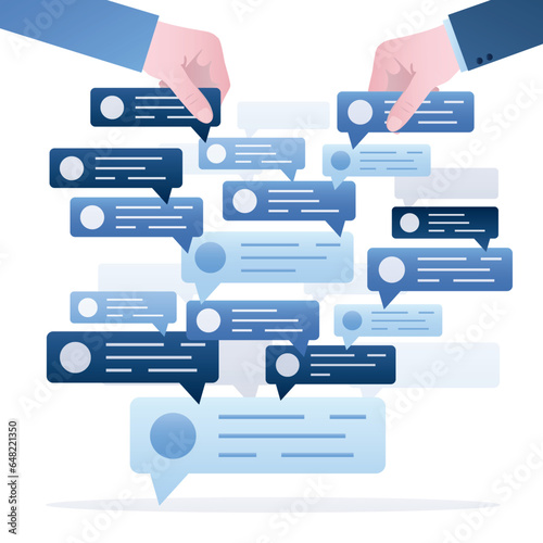 Growing distributed team, concept banner. Business networking, business partners, MLM or multi-level marketing. Referral programs. Team building, from one to big group.