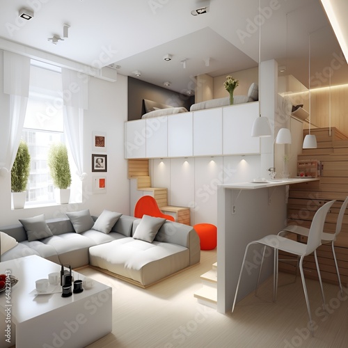 Modern small apartment interior design