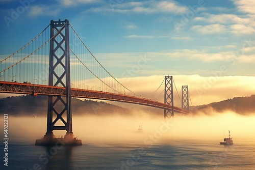 Bridge spanning San Francisco Bay. Generative AI