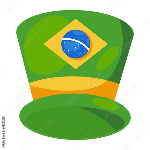 brazil day celebration hat with flag