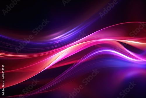 abstract futuristic background with pink blue glowing neon moving high speed wave lines and bokeh lights. Data transfer concept Fantastic wallpaper © ChickyKai