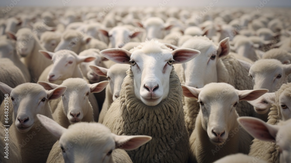 Fototapeta premium Portrait of a Flock of Sheep