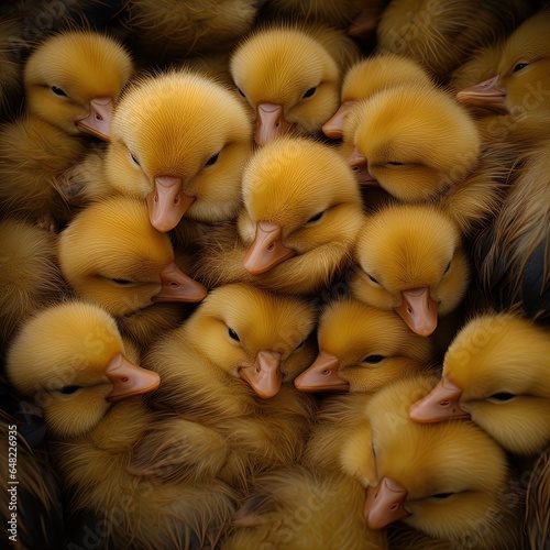 Slumbering Ducklings: Dreamlike Portraits in a Serene Square photo