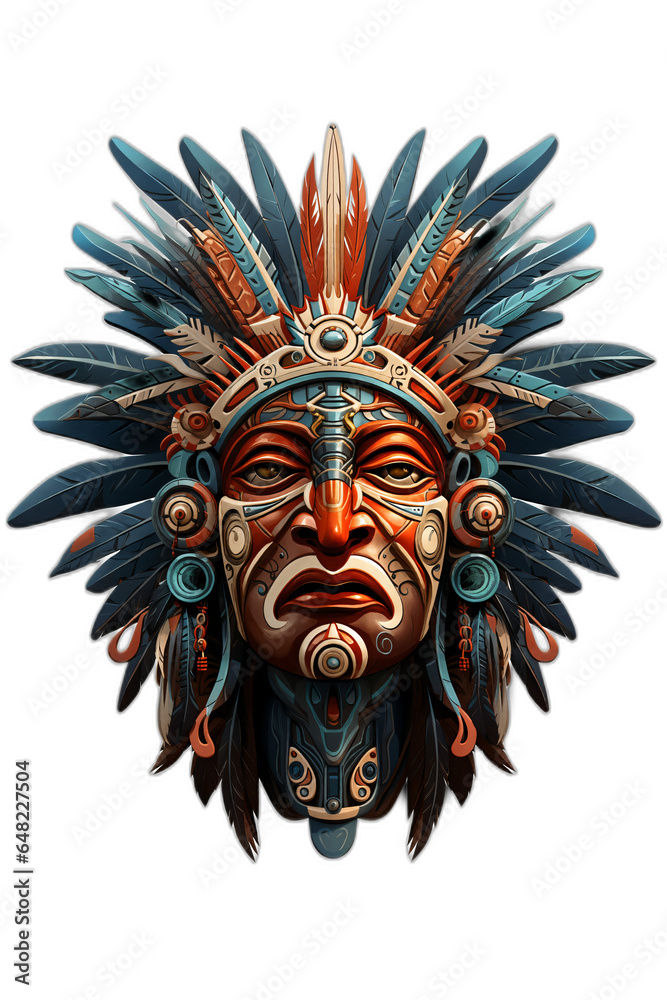 Naklejka premium American native chief head mask isolated