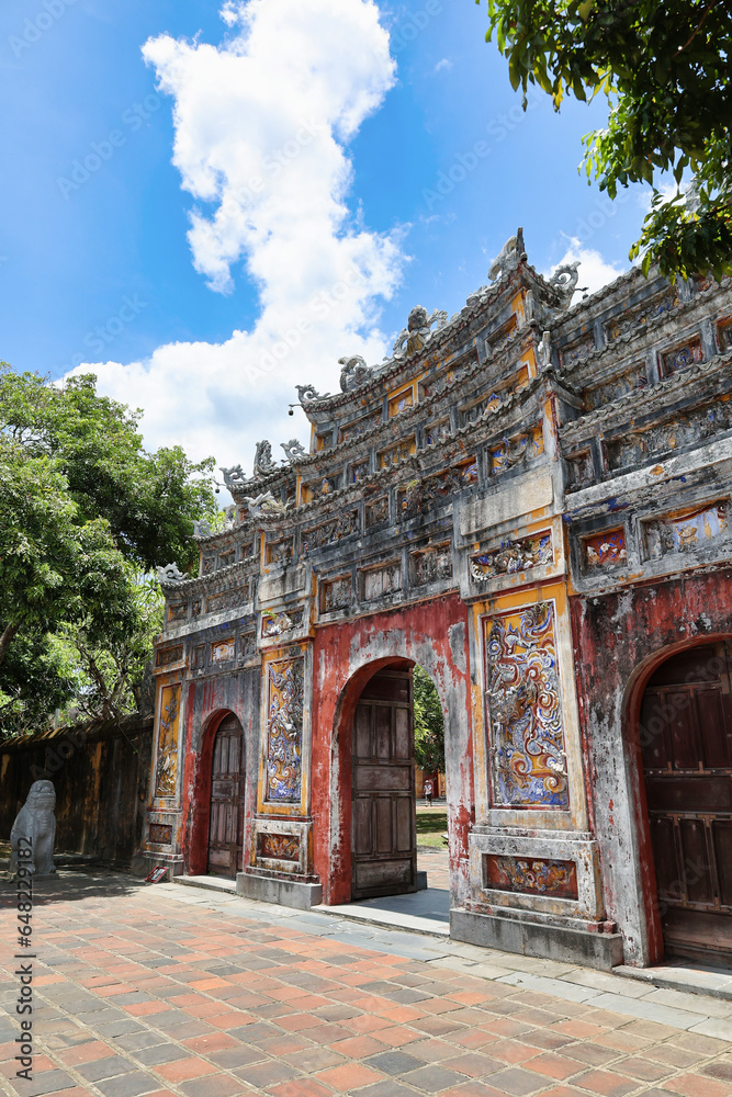 beautiful ancient architecture in imperial citadel of hue