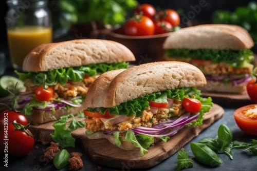 sandwich with vegetables and cheese