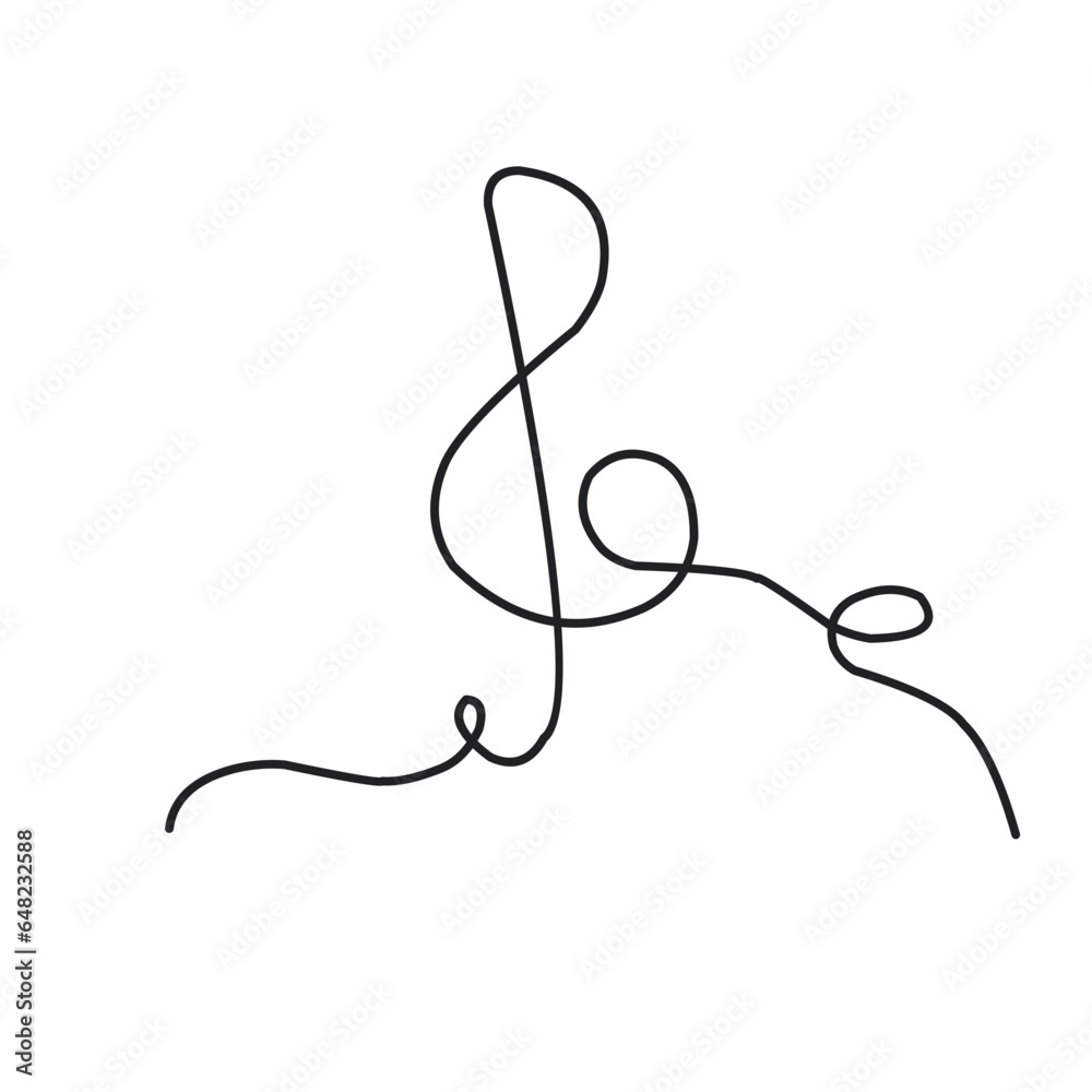 Musical Notes One Line Drawing Musical Notes One Line Drawing