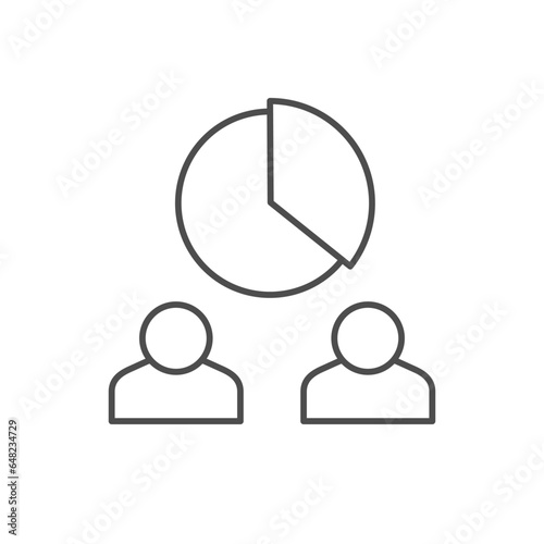 Share allocation line outline icon