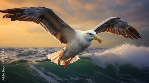 an image of an albatross gliding gracefully over the open ocean