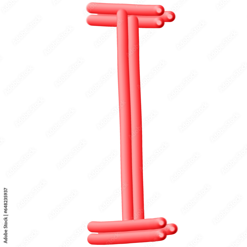 Red Uppercase Alphabet - I Red Uppercase Alphabet - I