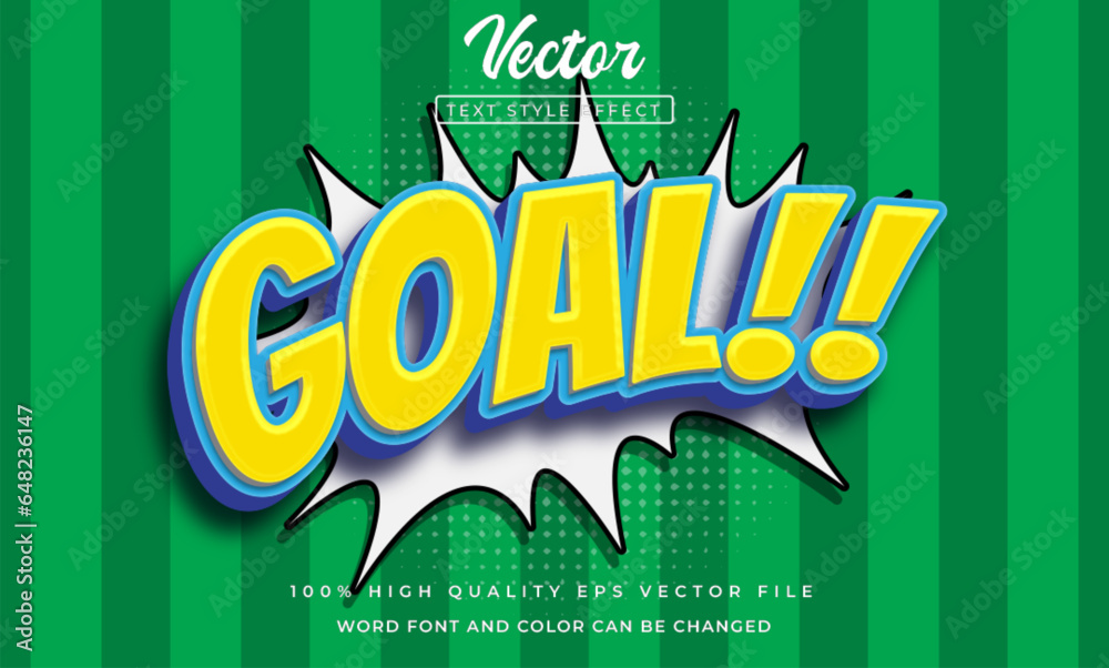 vector goal 3d style text effect - obrazy, fototapety, plakaty 
