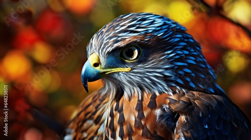an image of a Cooper's hawk with intricate feather patterns
