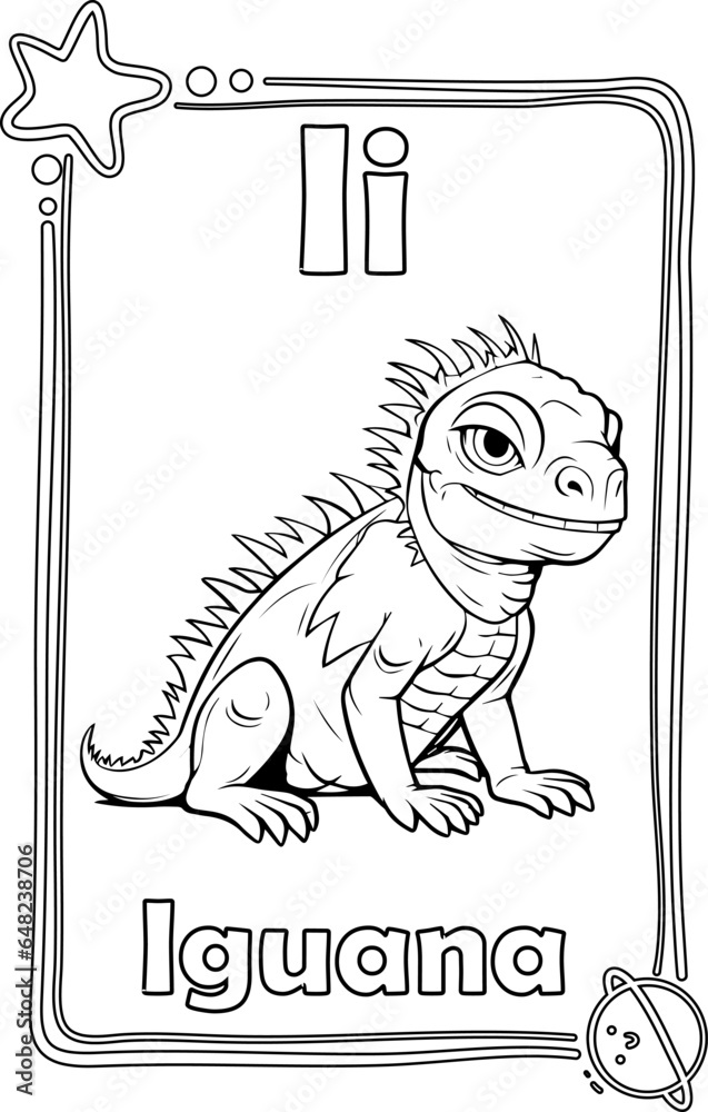 Animal Alphabet Coloring Book for Preschool Kids. Colorless Versions on