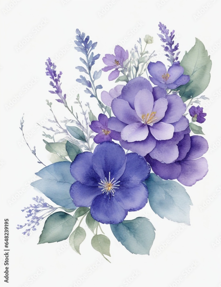 bouquet of watercolor flower isolated on white bouquet of watercolor flower isolated on white