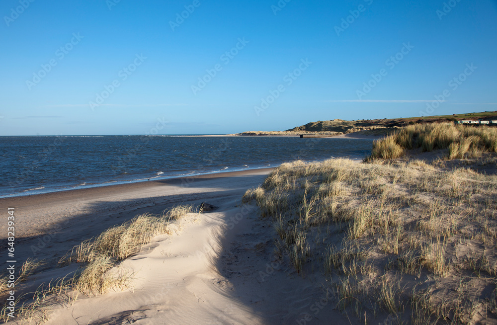 View Of The Coastline At Budle Bay; Northumberland, England View Of The Coastline At Budle Bay; Northumberland, England