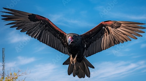 an image of a frigatebird with its impressive wingspan against a clear blue sky