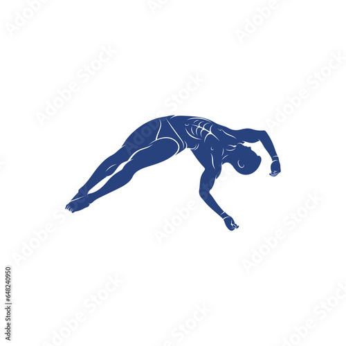 Synchronized Diving vector illustration design. Springboard Platform Diving Silhouette. Sport Athletes design template.