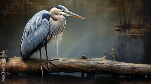 an image of a great blue heron in a contemplative pose photo