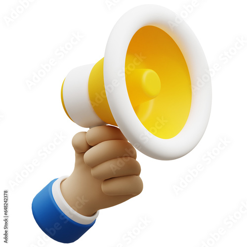 3D Hand Gesture Cute Megaphone photo