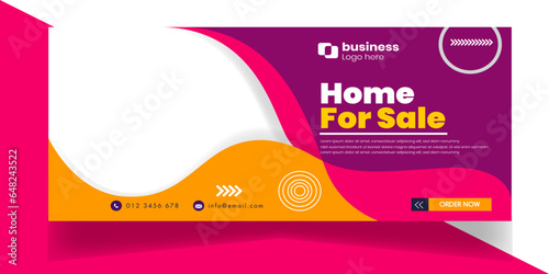 Digital marketing agency social media business promotion with web banner template design.