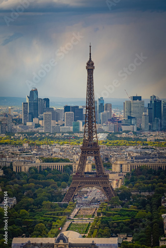 Eiffel Tower in the city of Paris - aerial view - travel photography in Paris France © 4kclips