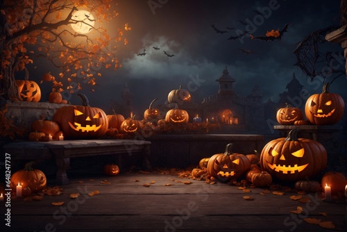 jack o lantern Halloween Pumpkin Background, Halloween Background, Pumpkin Background, jack o lantern, AI Generative