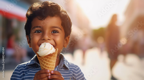 kid is licking ice cream 