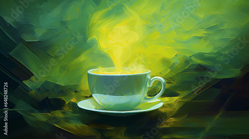 cup on the background Abstract colorful background