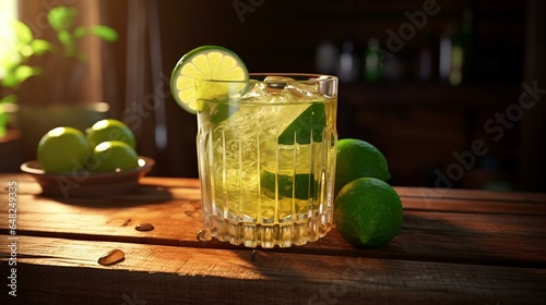 Brazilian caipirinha cachaco drink with lemon