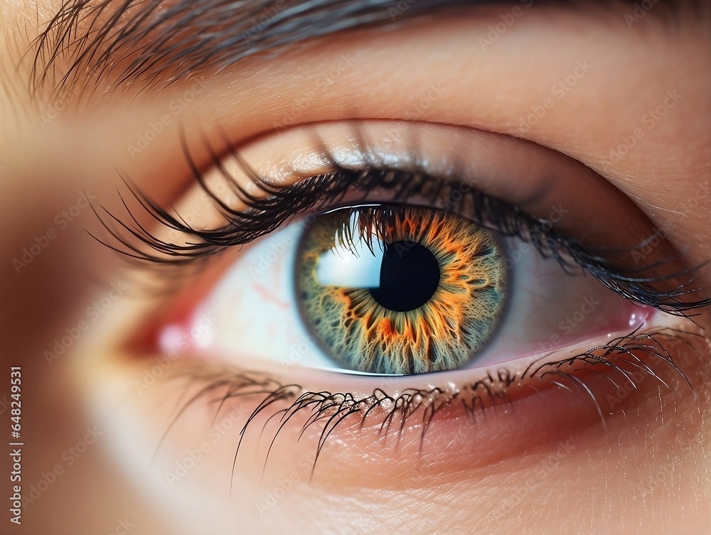 Fototapeta premium Makeup Masterpiece: Close-up of Eye with Beautifully Mascara-Enhanced Eyelashes