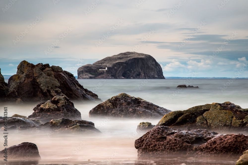 Lighthouse on bass rock; Scottish borders scotland Lighthouse on bass rock; Scottish borders scotland