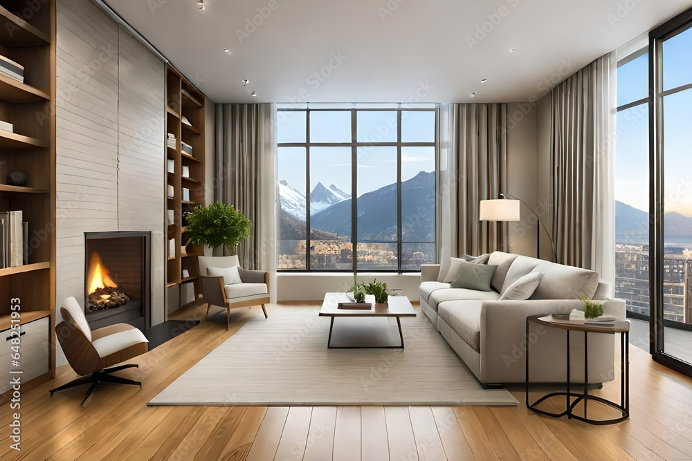 living room interior Generated AI. living room interior Generated AI.