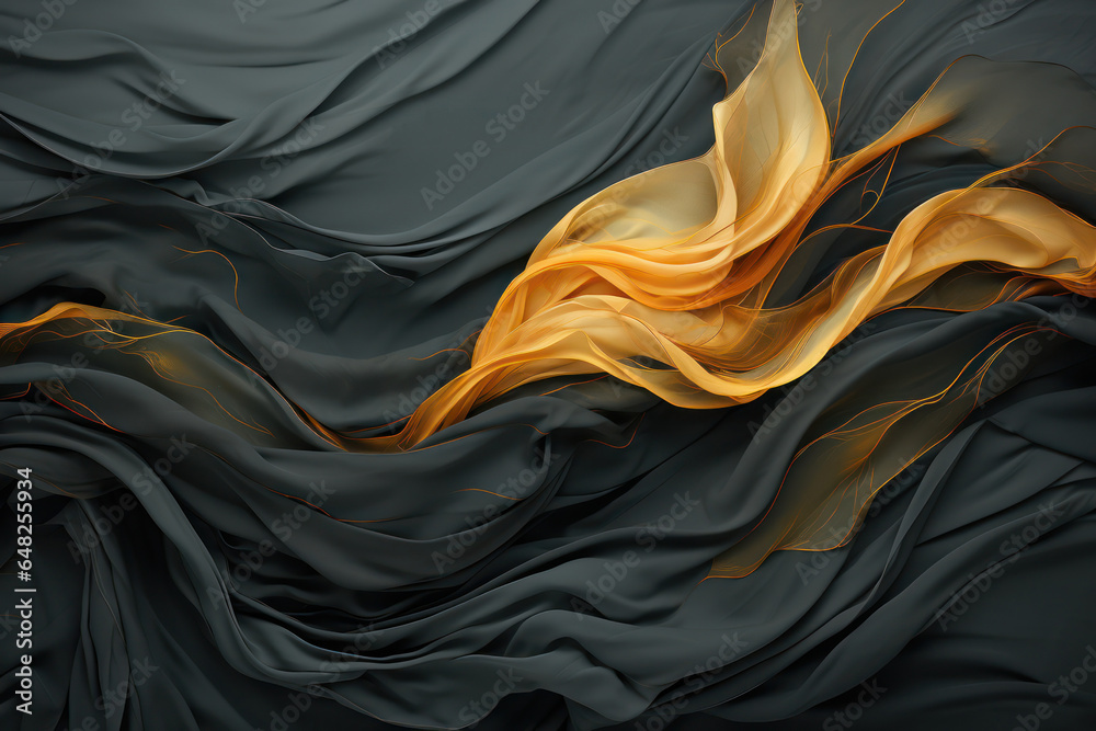 A luxurious golden muslin textile abstract background - obrazy, fototapety, plakaty 
