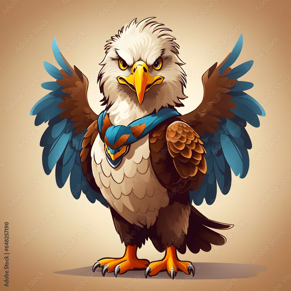 Naklejka premium Eagle Bird Illustration AI Generative