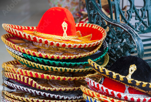 A sombrero is a typical souvenir found in shops in mexico; Puerto vallarta mexico photo