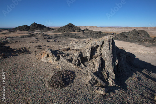 Graphite rocks at dias point; Luderitiz namibia photo