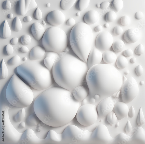 bulgy white abstract background made of spheres and bubbles 