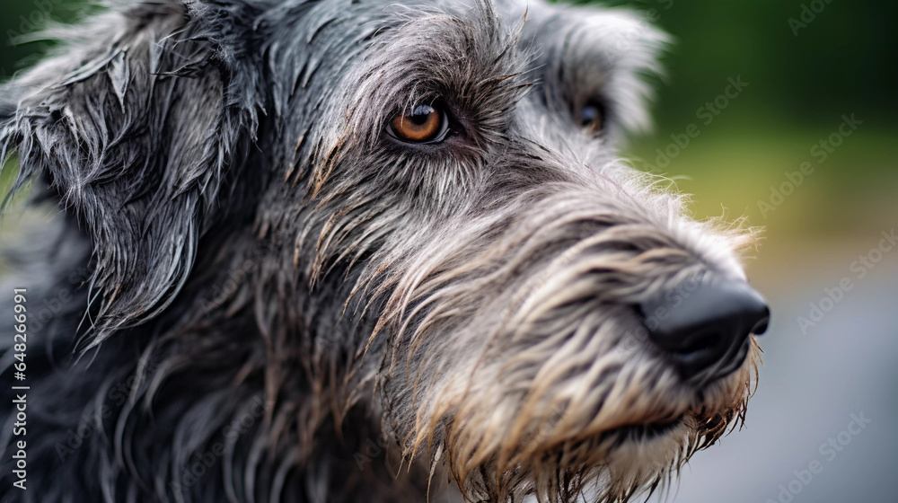 Timeless Companionship: Portrait of a Senior Dog with a Graceful Gray Coat