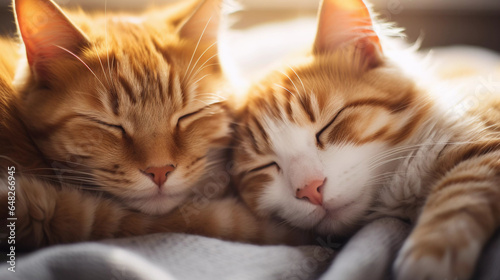 Purrfect Companions: Two Cats Cuddling in Warm Embrace © betterpick|Art