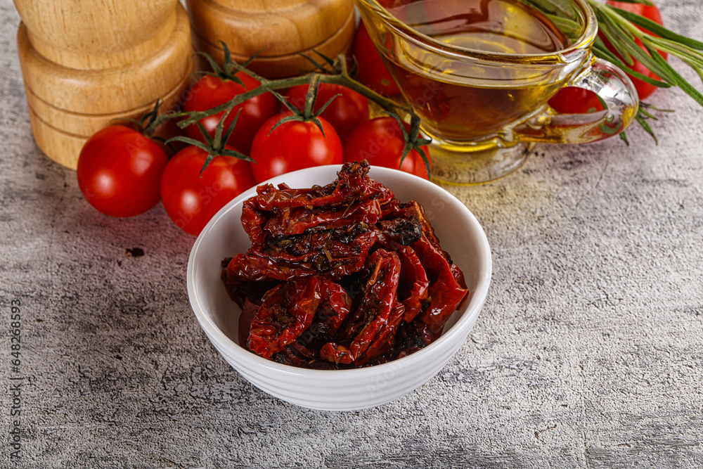 Homemade dry tomatoes with oil Homemade dry tomatoes with oil