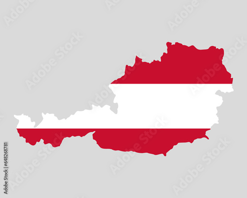 State borders of country Austria. Austrian border. Austria map. Card silhouette. Banner, poster template. Independence Day.