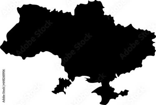 Ukraine map. Card silhouette. Ukrainian border. Independence Day. Banner, poster template. State borders of country Ukraine.