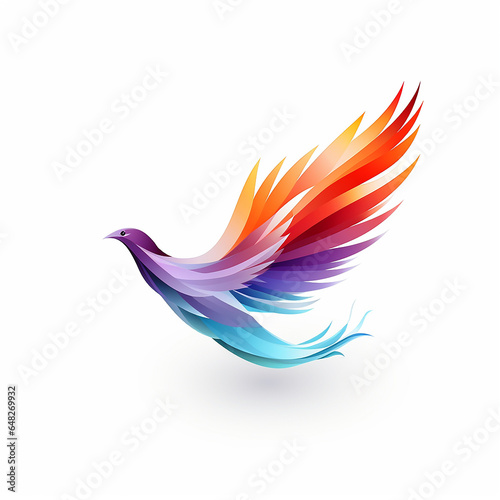 Flying wings bird logo abstract design generative ai 