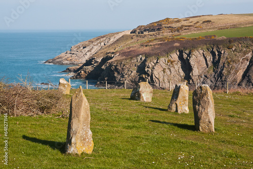 Stone Circle West Of Trefin On Pembrokeshire Coast Path; Pembrokeshire, Wales photo