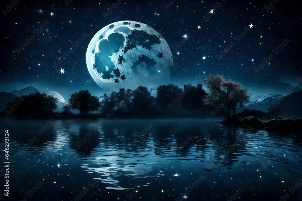 landscape with moon landscape with moon