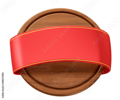 Fototapeta Naklejka Na Ścianę i Meble -  Round wooden frame on transparent background in 3D rendering