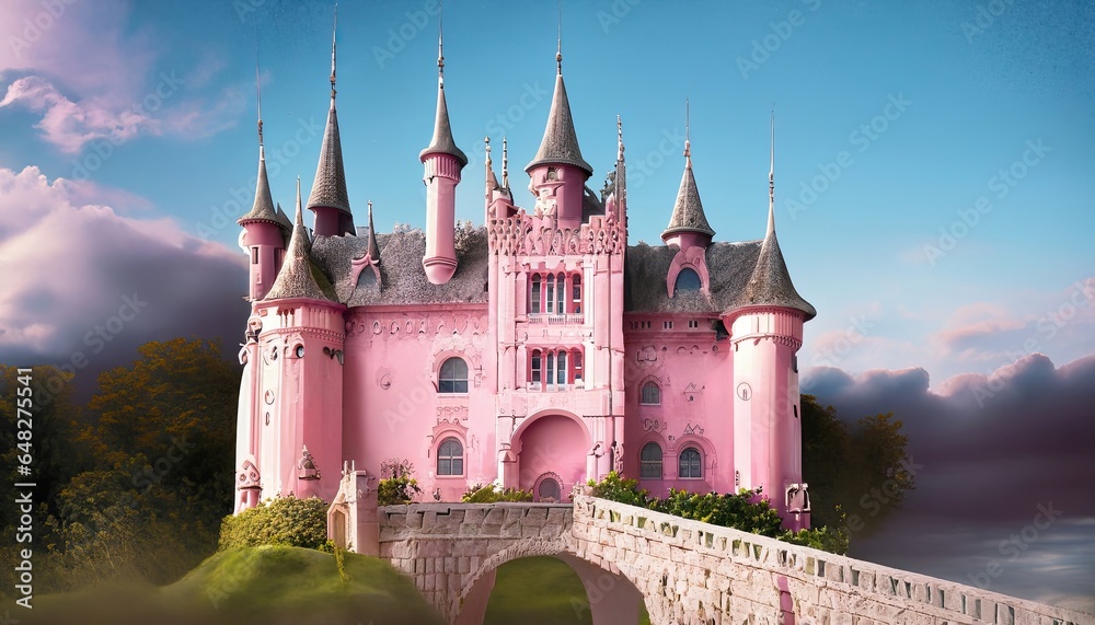 Pink Medieval Castle (AI Generated)