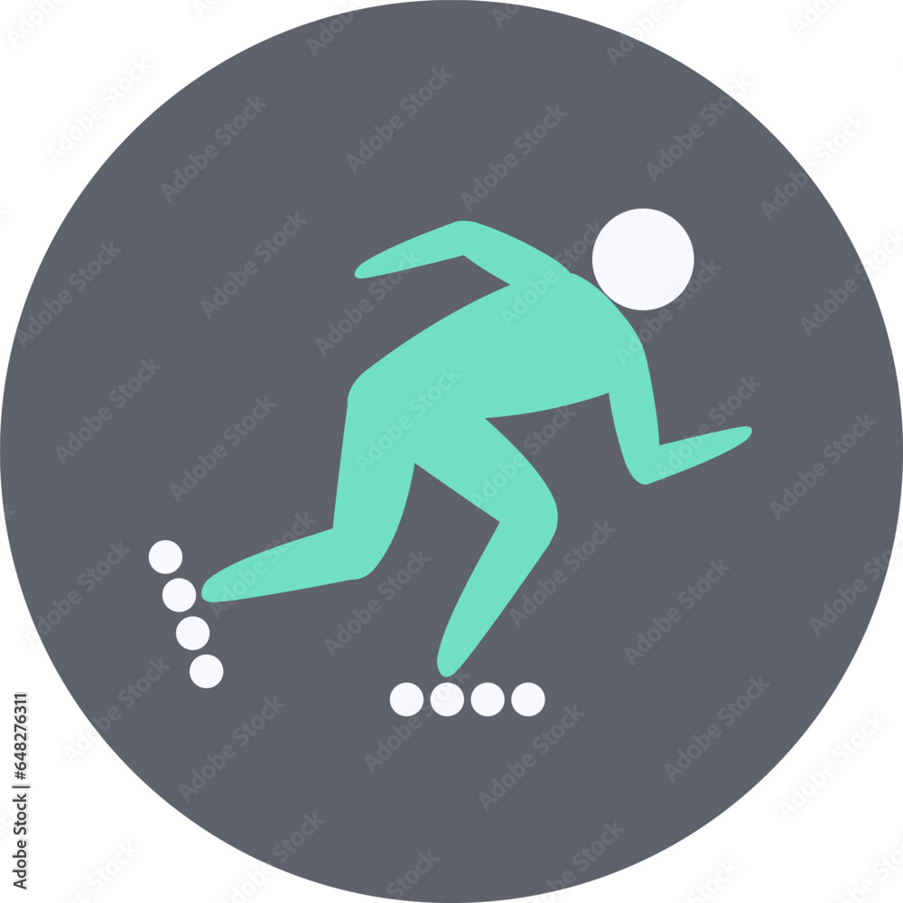 Roller speed skating competition icon. Sport sign.
